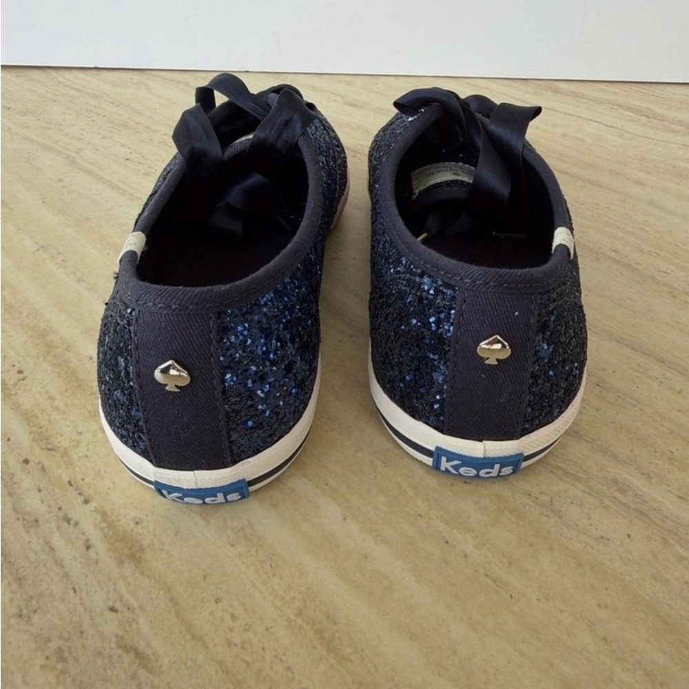 NEW IN BOX Keds x Kate Spade navy glitter low-top sneaker - Picture 6 of 8